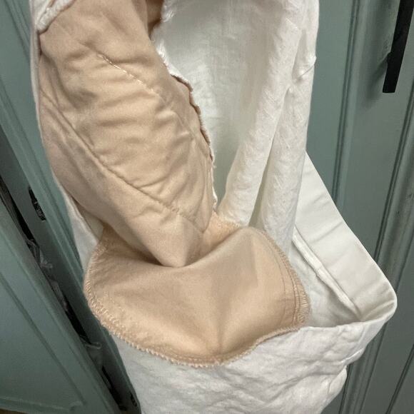 J. Jill Love Linen White Pull On Pants Size Large Cropped Pockets Minimalist - Picture 4 of 4